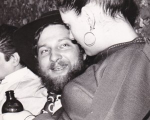 With unknown friend, northern Manitoba, early '70s